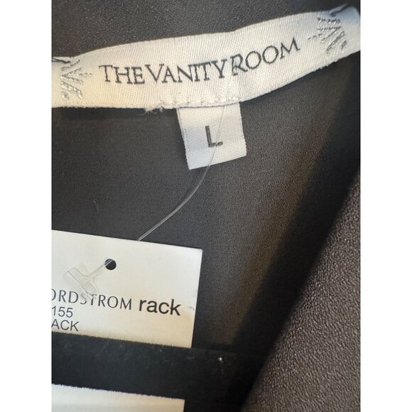 NWT The Vanity Room L Black Sleeveless Tie-Neck Romper - Picture 2 of 15